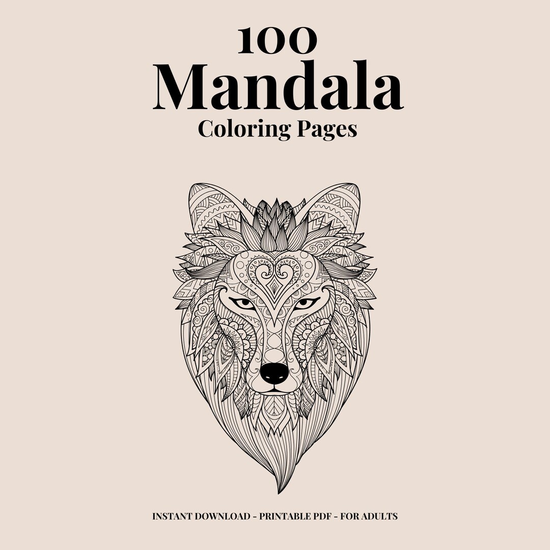 100 Mandala Coloring Pages for Adults | Instant Download | Printable ...