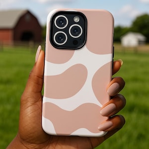 Baby Pink Cow Print Phone Case: Soft Girl Baddie iPhone & Samsung Cover