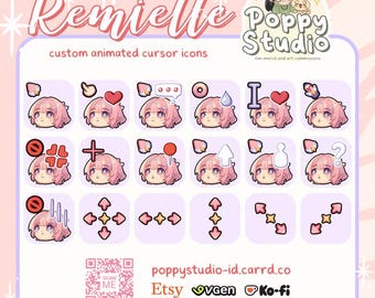 Remielle Dan [Zenless Zone Zero] Cute Animated Cursor Icons - Custom Windows Cursors (Installation Guide PDF)
