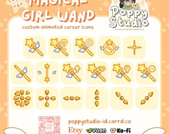 Magical Girl Wand Animated Cursor Icons – Topaz Ver. Custom Windows Cursors (Installation Guide PDF)