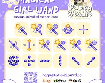 Magical Girl Wand / Mashoujo - Cute Animated Custom Mouse Cursor Icon Pack for Windows [Amethyst]