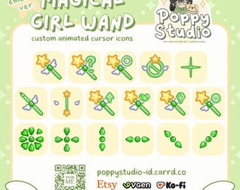Magical Girl Wand / Mashoujo - Cute Animated Custom Mouse Cursor Icon Pack for Windows [Emerald]
