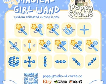 Magical Girl Wand / Mashoujo - Cute Animated Custom Mouse Cursor Icon Pack for Windows [Sapphire]