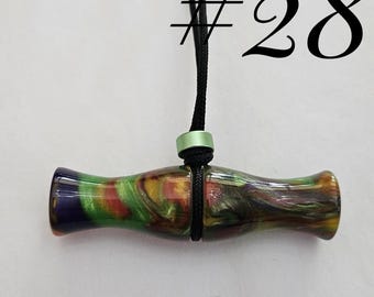 Handcrafted Working Duck Call Necklace .. Wood Duck Reed ..28