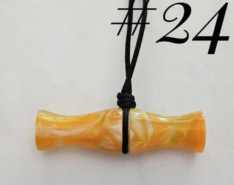 Handcrafted Working Duck Call Necklace .. Wood Duck Reed ..24
