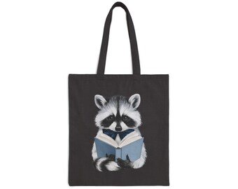 Copia della borsa tote con gatto che legge un libro / Illustrazione di un simpatico gatto amante dei libri / Stampata su entrambi i lati