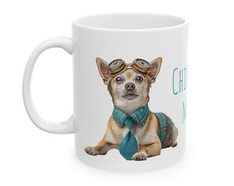 Chihuahua Ceramic Mug - Dog Lover Coffee Cup, Pet Owner Tea Mug, Animal Print Drinkware, Unique Gift for Chihuahua Fan, Cute Puppy Birthday