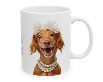 Dachshund Ceramic Mug - Cute Dog Lover Coffee Cup, Gift for Animal Lovers, Funny Wiener Dog Tea Mug, Pet Owner Breakfast Drinkware, Adorable