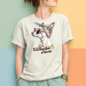 Chihuahua Mama T-Shirt, Dog Lover Gift, Pet Owner Tee, Animal Graphic Apparel, Cute Puppy Shirt