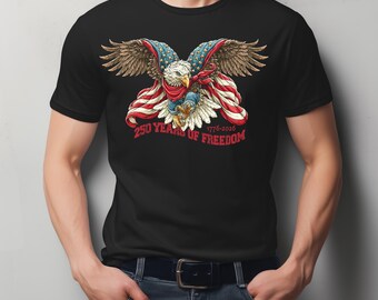 Maglietta con aquila calva patriottica per il 250° anniversario (1776-2026).