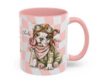 Tazza da caffè con decorazione di bulldog francese / Per amanti dei cani, 11 oz (325 ml)