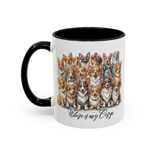 Mug, Cute Corgi Coffee Cup with Big Group of Different Corgis, Gift for Corgi Lovers, Funny Dog Tea Mug, Pet Owner Gift, Animal Lover