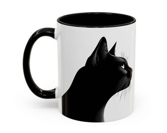 Taza de gato negro: decoración de Halloween espeluznante, regalo para amantes de los gatos