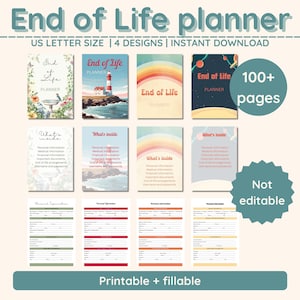 Planificador de fin de vida imprimible, Carpeta digital de situaciones imprevistas, Planificador de emergencias por si acaso, Planificador de vida, Planificador de funerales en PDF, Carta de EE. UU.