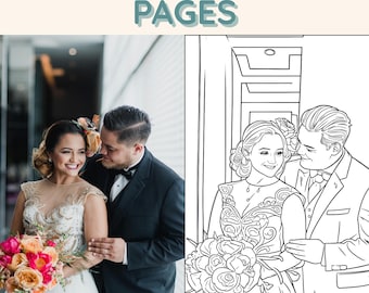 Página para colorear con foto personalizada, retrato personalizado (archivo digital)