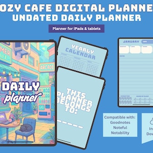 Cozy Gamer Cafe Digital Simple Daily Planner Bundle | Kawaii Gaming-Inspired PDF- GoodNotes Planner, Ipad planner