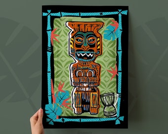 Koro - Enchanted Tiki Room inspired Art Print | Tiki Bar Decor | Available as Print or Canvas