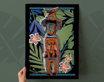 Hina - Enchanted Tiki Room inspired Art Print | Tiki Bar Decor | Available as Print or Canvas