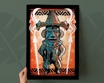 Pele - Enchanted Tiki Room inspired Art Print | Tiki Bar Decor | Available as Print or Canvas