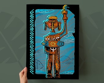 UTI - Enchanted Tiki Room inspired Art Print | Tiki Bar Decor | Available as Print or Canvas