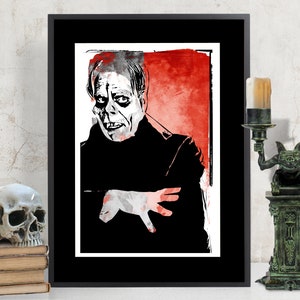 Lon Chaney as The Phantom, Classic Movie Monster Art Print, Phantom of the Opera