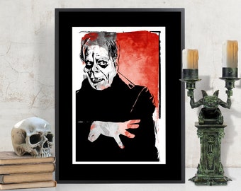 Lon Chaney as The Phantom, Classic Movie Monster Art Print, Phantom of the Opera