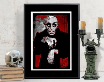 Nosferatu, Dracula Vampire, Classic Movie Monster Art Print, Dracula Poster, Vampire Print