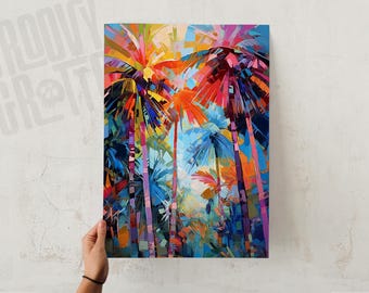 Island Palm Trees Pop Art: Tropical Print or Canvas