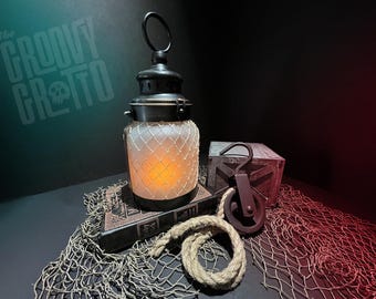 Nautical Lantern: LED Flame Light, Tiki Bar Decor