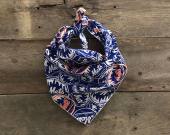 New York Mets MLB Baseball Tie On Dog Bandana