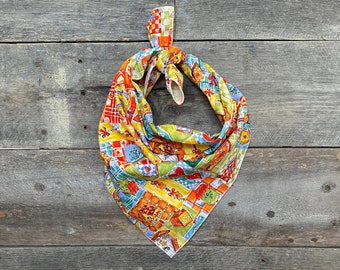 Colorful Spring Birdhouses Tie On Dog Bandana