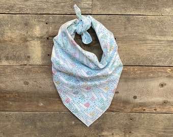 Lama and cactus bandana Single layer flannel bandana for dogs and cats Desert themed tied bandana.
