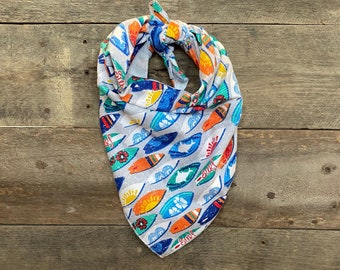 Surfing Surfboards Summer Beach Flannel Tie On Dog Bandana