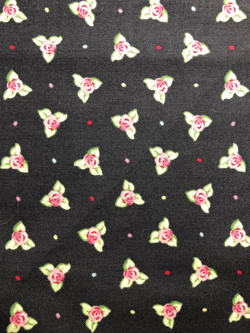 Navy Vintage Floral Flowers Rose Rosette Tie On Dog Bandana