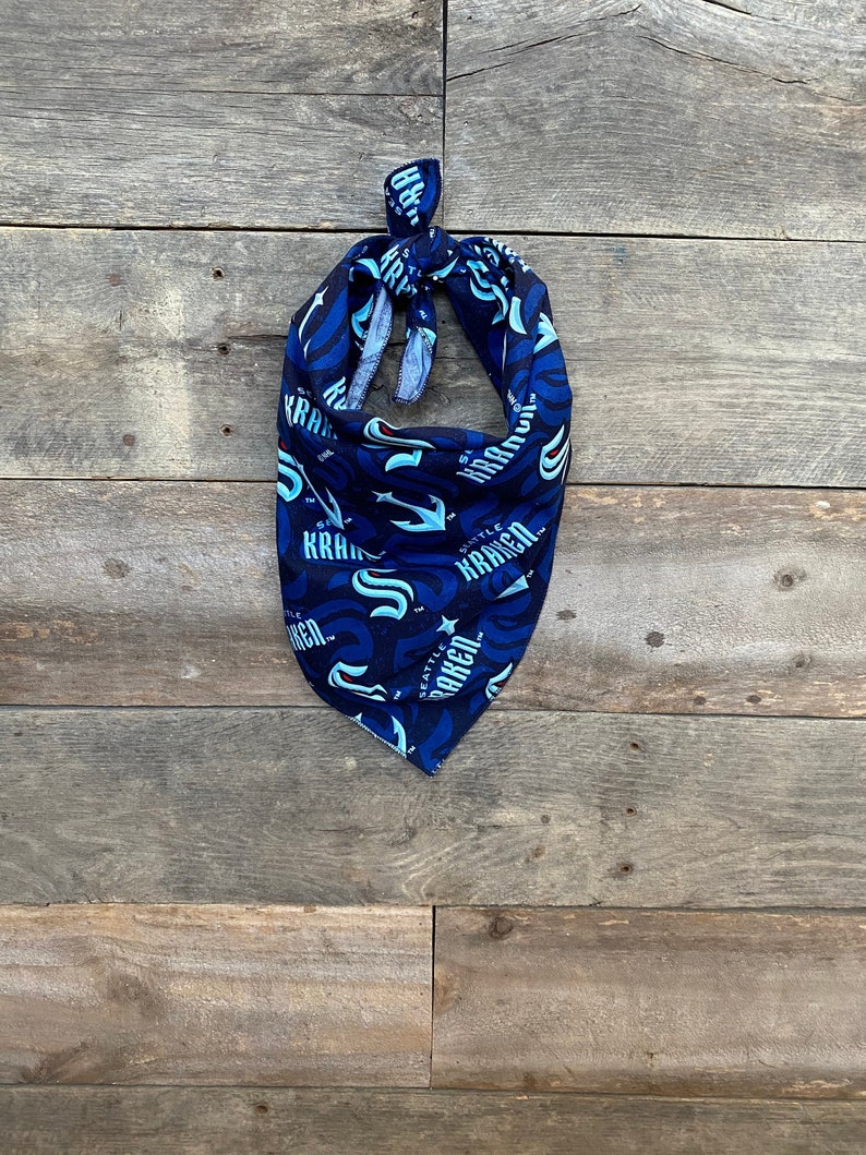 Seattle Kraken Hockey NHL Tie On Dog Bandana image 1