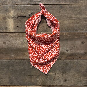 Orange & White Bones Halloween Tie On Dog Bandana