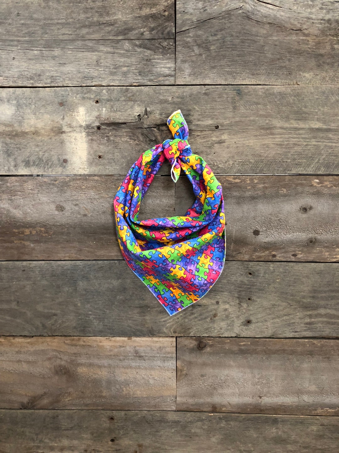 Autism Spectrum Awareness Puzzle Piece Tie on Dog Bandana - Etsy
