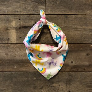 Balloon Animals Rainbows & Unicorns Tie On Dog Bandana