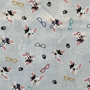 French Bulldog Frenchie Wearing Glasses Tie On Dog Bandana image 2