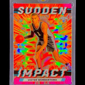 Victor Wembanyama ORANGE EXPLOSION Rookie Refractor Silver Prizm Chrome - San Antonio Spurs Idealny prezent dla niego Man Cave
