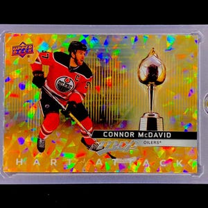 Connor McDavid Rare Gold Cracked Ice Refractor SP Insert Holo Upper Deck Oilers
