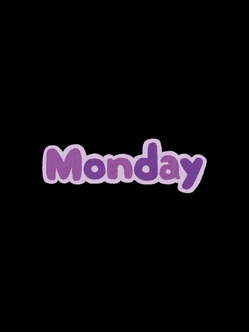 Monday Sticker Line Digital Planner Sticker Book | 120 PNG Transparent Stickers | Days ...