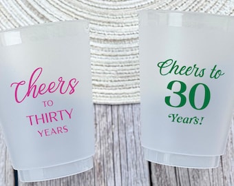 Cheers to 30 Years - 30th Birthday Party Cups, Vintage 1995 Birthday Party Frosted Cup, 30th Birthday Decorations, Birthday Party Favors
