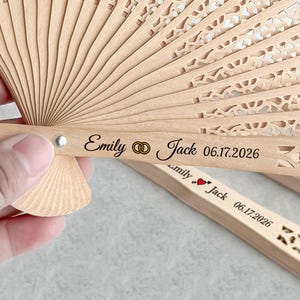 Personalized Wedding Folding Fans for Guests in Bulk Wedding Favors Custom Wooden Hand Fans Bridal Shower Party Favors Wedding Ceremony Fans