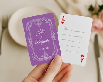 Wedding Playing Cards Guest Book, Personalized Photo Card Deck, Unique Wedding Keepsake for Bride and Groom