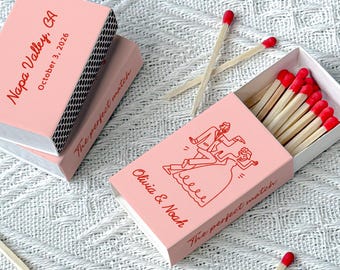 Personalized Fall Wedding Matchbox, The Perfect Match Matchbook, Bride & Groom Design, Unique Bridal Shower Favors, Wedding Decoration Idea