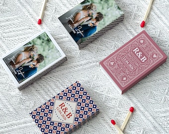 Personalized Engagement Gifts, Wedding Matchbox with Couple Photo, Elegant Wedding Gifts, Bridal Shower & Engagement Party Favors for Guests