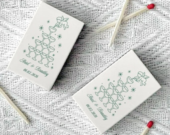 Custom Wedding Matches, Personalized Champagne Tower Matchboxes, Cocktail Reception Favors, Bridal Shower, Engagement Party Favors