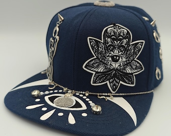 Snaperstitipn, mystical, lucky, magical, custom designed snapback hat.