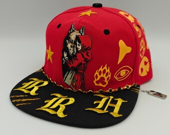 The big bad Snap, wolf, red riding hood, fairtale, custom designed snapback hat.